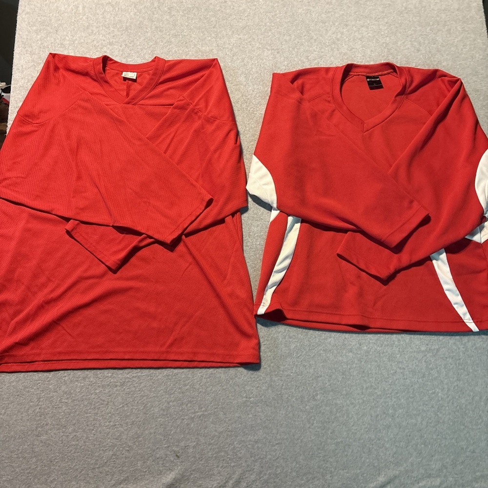 Red Hockey Practice Jerseys Men's Sz L (LOT OF‎ 2)  Firstar & CCM